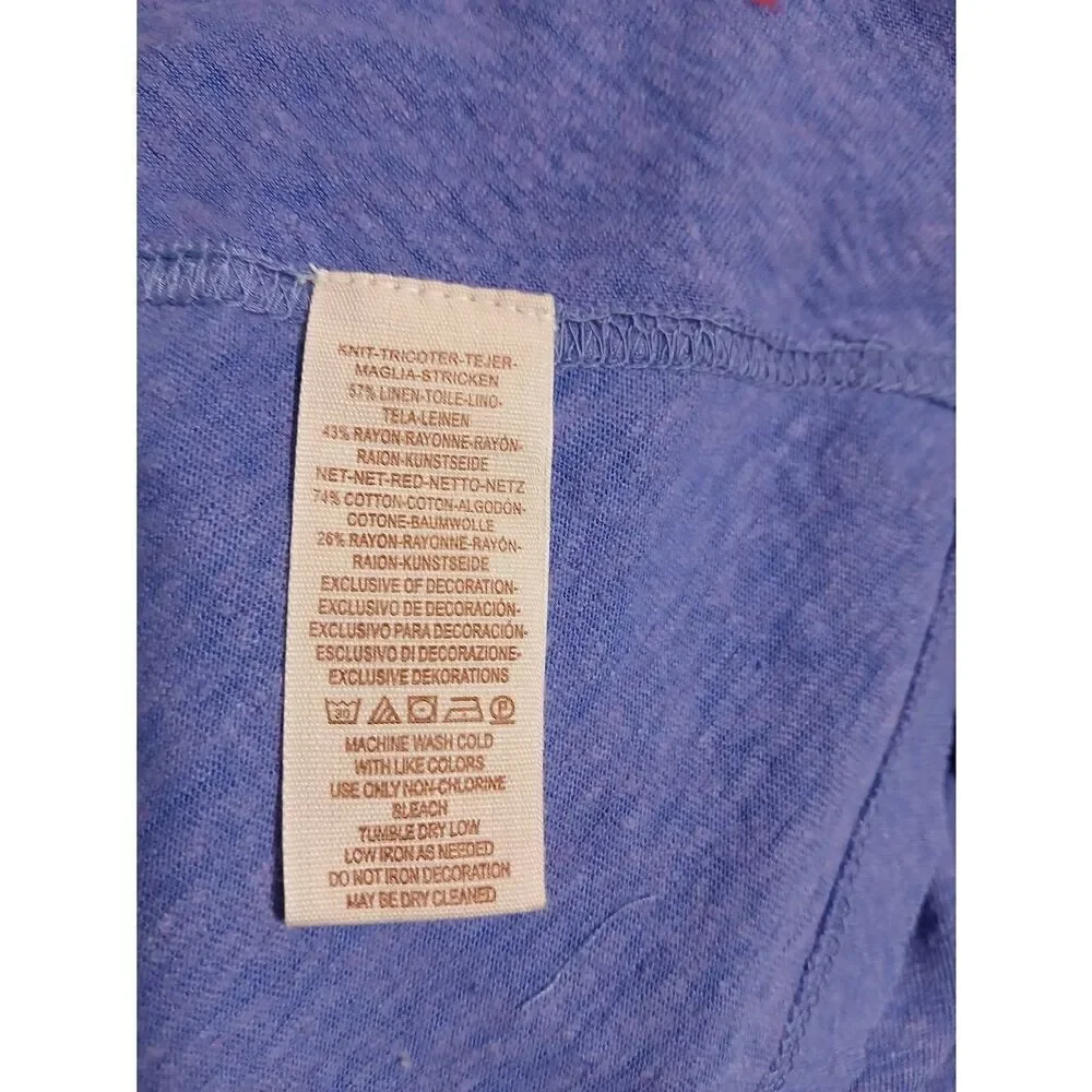 Free People womens medium linen cotton Lilac purple  flare top patchwork